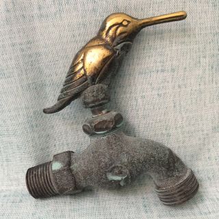 Brass Hummingbird Figurine Faucet Handle Spiget Hose Bib Nos