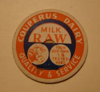 Couperus Dairy Farm Hingham,  Mass.  Ma.  1 5/8s Cow Head Milk Bottle Cap