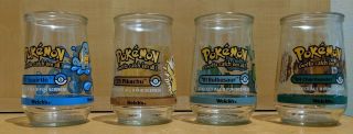 Welchs Pokemon Glasses Jelly Jar Squirtle Pikachu Charmander Bulbasaur Set 2
