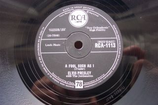 Elvis Presley 78 Rpm A Fool Such As I / I Need Your Love Tonight Rca 1113 Ex