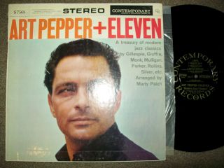 Jazz Art Pepper,  Eleven Contemporary 7568 Black Label Stereo Deep Groove Vg,