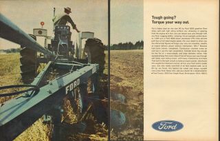 1968 Large Print Ad Of Ford 5000 Row - Crop Farm Tractor 130 Plow