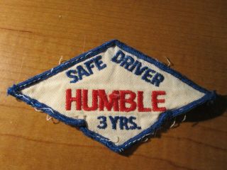 Vintage Humble Gas & Oil Service Station Uniform Cloth Embroidered Patch 3 Year