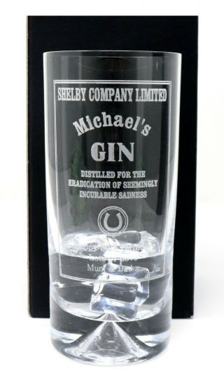 Personalised Peaky Blinders Gin Dimple Highball Glass Gift Birthday/christmas