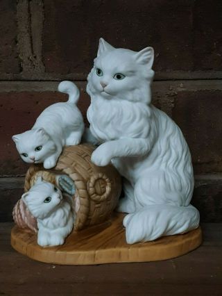 Home Interior Gifts Feline Fun Mama Cat Kittens Basket Figurine No 14522 - 98