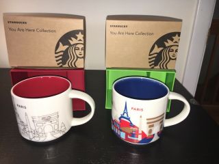 Starbucks Paris 2017 You Are Here (yah) (nwt) And 2017 Yah Christmas Mug (nwt)