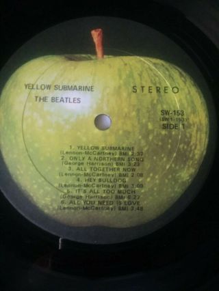 THE BEATLES Yellow Submarine RARE PROMO LP Punchhole VG, 2