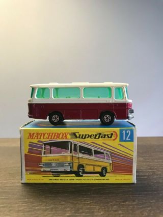 Vintage 1970 Matchbox Superfast No.  12 Setra Coach Bus Purple Lesney