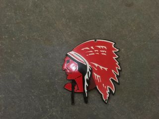Porcelain Red Indian Enamel Sign Size 6 " X 5.  5 " Inches