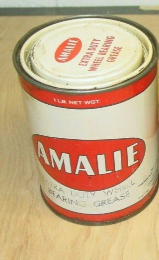 Vintage Amalie One Pound 1lb Grease Can