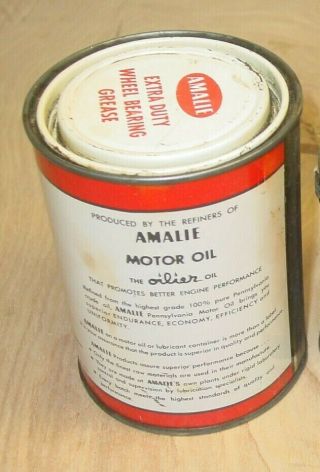 Vintage Amalie One Pound 1lb Grease Can 2