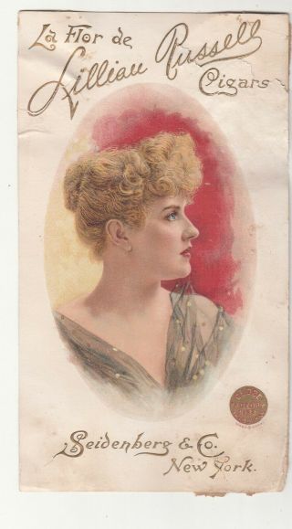 Lillian Russell Cigars Seidenberg & Co Ny Globe Factory Vict Card C1880s