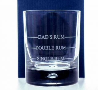Personalised Single/double/measure Rum Glass Tumbler Gift Dad/40th/50th/birthday