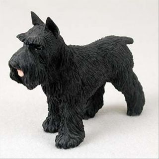 Schnauzer Black Cropped Dog Hand Painted Canine Collectable Figurine Statue