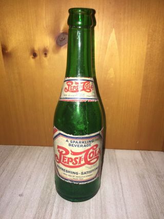 Vintage Pepsi Cola Paper Label 12 Oz Bottle Dallas,  Texas Double Dots