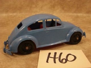 H60 Vintage Blue Plastic Volkswagen Vw Bug 1211 Red Interior