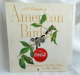 Vintage 6x7 " Coca - Cola 1959 Calendar Of American Birds In Package