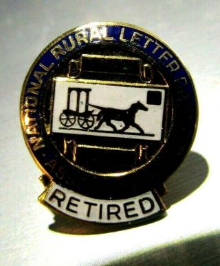 Vintage Rural Letter Carrier Retired Lapel Pin 10k Gold Filled Beauty