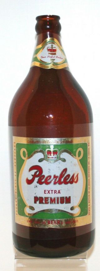 La Crosse Breweries Inc. ,  La Crosse,  Wi.  32 Oz.  Peerless Quart Bottle V 1940 