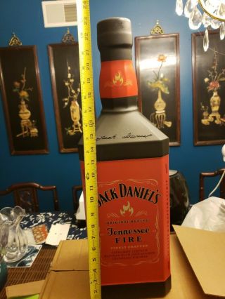 Jack Daniels Fire Large Plastic Display Bottle 23 1/2 " Tall