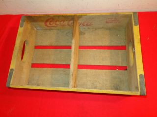 Vintage Yellow Coca - Cola Coke 12 oz 6 Pack Bottles Wood Crate 1960 CHATTANOOGA 2