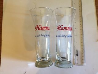 Vintage Hamms Beer Pilsner Glasses 7 - 1/4 " Tall