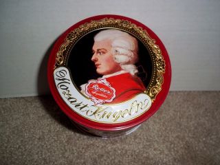 Reber Mozart Kugeln Round Candy (empty) Collectible Tin Germany