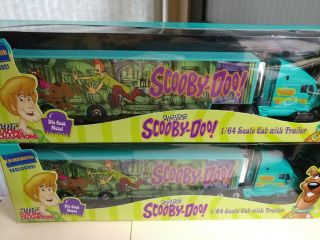 Vintage Scooby Doo Die Cast 1/64 Scale Transporter Cab W/ Trailer Nib 2001
