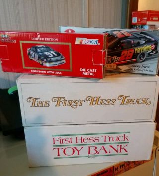 2 The First Hess Truck Plus 2 Diecast Texaco Car Banks