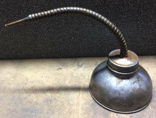 Vintage Thumb Pump Oiler Oil Can With Flexible Spout