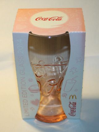 Coca - Cola Mcdonald´s Limited Edition Pink Glass 2014 W/original Box
