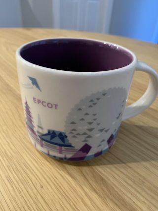 Starbucks Epcot Purple Monorail You Are Here Mug Version 1 Rare Coffee Disney