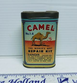 Vintage Camel Tire Repair Kit Cardboard Tube/tin Nos Items Still Inside