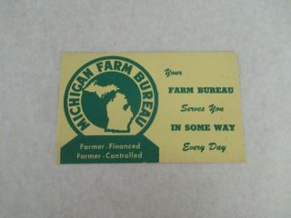 Vintage Michigan Farm Bureau Placard