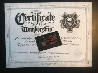 Jekyll & Hyde Club Membership Certificate & Gift Card - Times Square Closed
