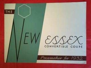 1932 Essex " Essex Convertible Coupe " Car Dealer Sales Brochure