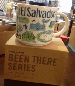 Nib 2018 Starbucks Coffee Cup Mug 14oz Been There Series El Salvador,  Bonus Htf