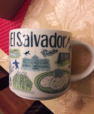 NIB 2018 Starbucks Coffee Cup Mug 14oz Been There Series EL SALVADOR,  Bonus HTF 7