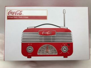 Newin Box Coca - Cola Retro Desktop Vintage Style Am/fm Aa Battery Operated Radio