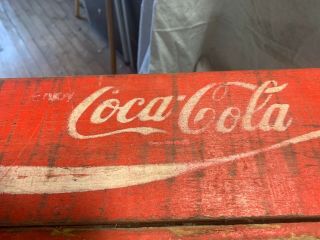 Vintage Coke Coca Cola Advertising Wood Crate Rustic Wooden Soda Box 2