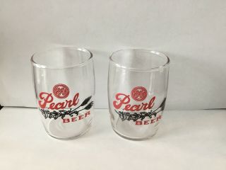 2 Pearl Barrel Beer Glasses 3 1/4”