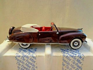 FRANKLIN 1941 LINCOLN CONTINENTAL CONVERTIBLE CAR,  DIECAST ON SCALE 1/24 3
