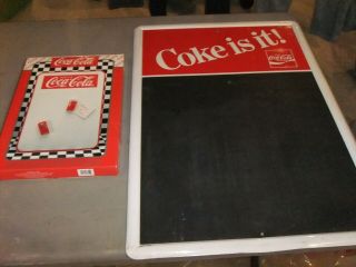 Coca - Cola Chalkboard Advertising Sign & Dry Erase Board