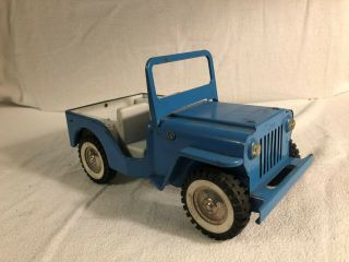 Vintage 1960’s Tonka Blue Metal Jeep Toy