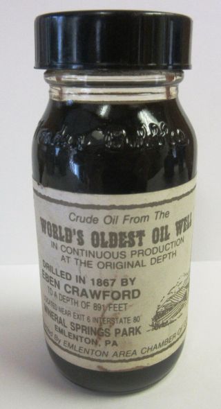 Rare Vintage Pure Pa.  Crude Oil Sample From Emlenton,  Pa. ,  Oil Souvenir