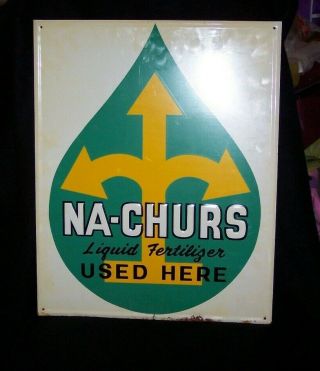 Vintage Na - Churs Liquid Fertilizer Embossed Tin Sign