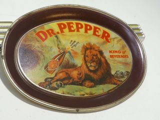 Vintage Dr Pepper Soda Bottle Change Tray Tin With Lion 1977