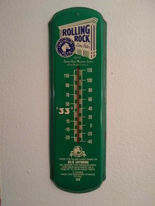 Vintage Rolling Rock Beer Thermometer 27 " X 8 " 1992