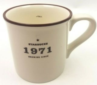 Starbucks Brewing Since 1971 Star Coffee Mug Tall Inside 2010 Cream Brown