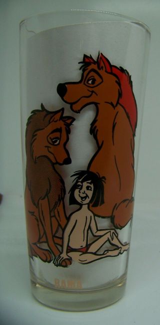 Pepsi Collector Series Jungle Book Disney Character Glass Rama & Mowgli Pictured